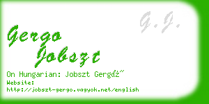 gergo jobszt business card